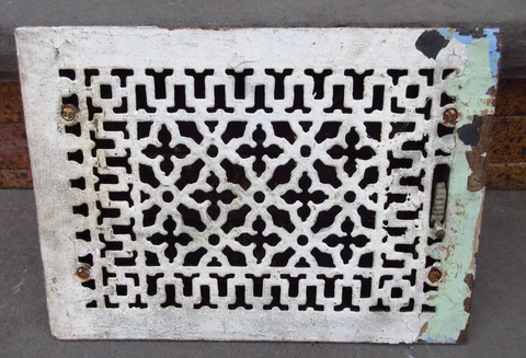 Vintage Iron Heat Vent Grate 10" X 13.75" Floor Ventilator Cover
