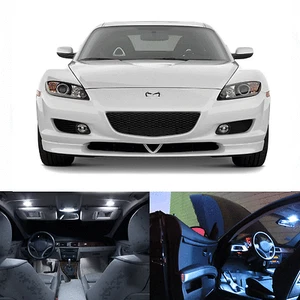 LED White Lights Interior Package Kit For Mazda Rx8 2004-2008 (9 pcs) - Picture 1 of 8