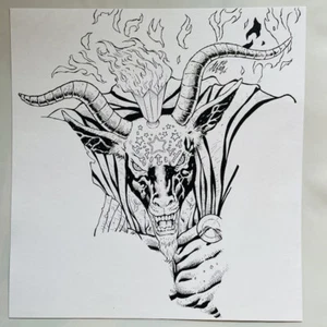 Arte original de Al Rio - Evil Goat Man hecho para rapero de Nueva York NECRO 11′′ X 12′′ 2006 - Imagen 1 de 2