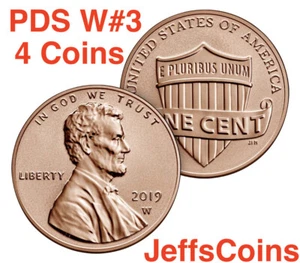 2019 PDS W #3 UNCIRCULATED Lincoln Union Shield Proof West Point Penny P D W S 4 - Picture 1 of 14