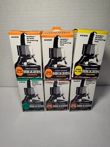 6 Faber Castell Higgins waterproof drawing ink # 4055 4025 4205 4295 One FL OZ - Picture 1 of 9
