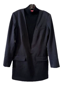 STAUD Size S Mott Mini Dress Black Turtleneck Long Sleeve Sheath Stretch Short - Picture 1 of 11