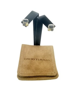 Aretes David Yurman de plata de ley de oro de 18 quilates con mosaico renacentista chiclet Foto 1 de 4