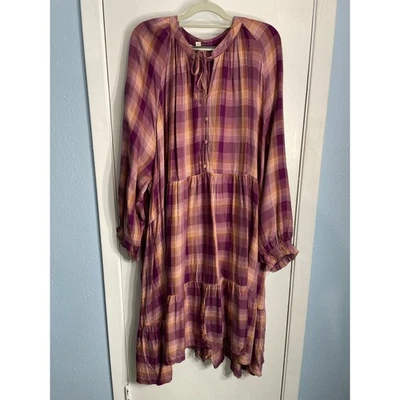 Vestido Terra & Sky para mujer talla 4X rosa a cuadros pradera campesino granja otoño nuevo con etiquetas Foto 1 de 4