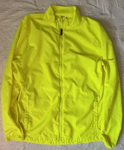 Saucony Men's Lightweight Yellow Running Windbreaker Jacket - Size Large - Picture 1 of 5