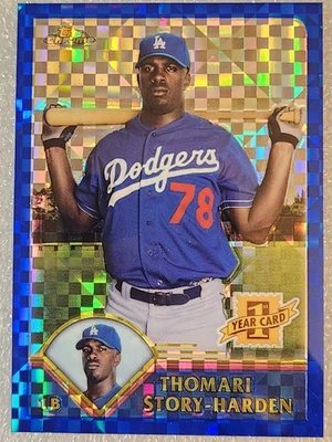 T187 THOMARI STORY-HARDEN 2003 Topps Chrome XFRACTOR REFRACTOR 14/25 DODGERS - Image 1 of 2