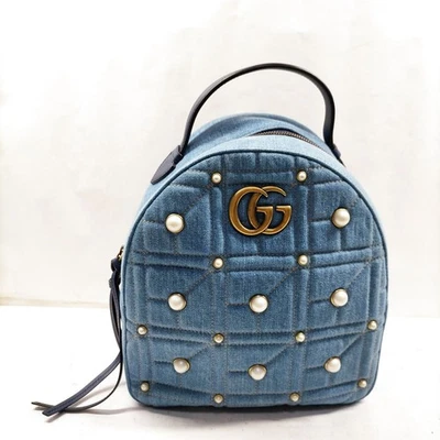 NO TARIFF Gucci BackPack Bag Denim Backpack Blue Denim 4739585 - Image 1 of 4