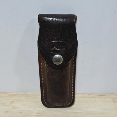 Case XX Folding Pocket Knife Leather Basketweave 6" Sheath Only - Image 1 of 4