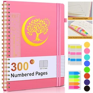 Lined Spiral Notebook Journal 8.5" x 11.5" with 300 Numbered Pages,A4 Large J... - Picture 1 of 7