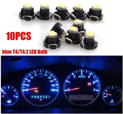10x Blue T4 T4.2 Neo Wedge 1-SMD Led Cluster Instrument Dash Climate Bulbs 10mm - Image 1 of 4