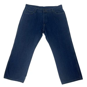 Smiths Workwear Mens 42X30 Dark Wash Flannel Lined Heavy Duty Straight Leg Jeans - Picture 1 of 5