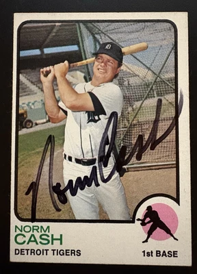 NORM CASH 1973 Topps Signed/Auto Baseball Card #485 *JSA Letter COA*  TIGERS - Image 1 of 3