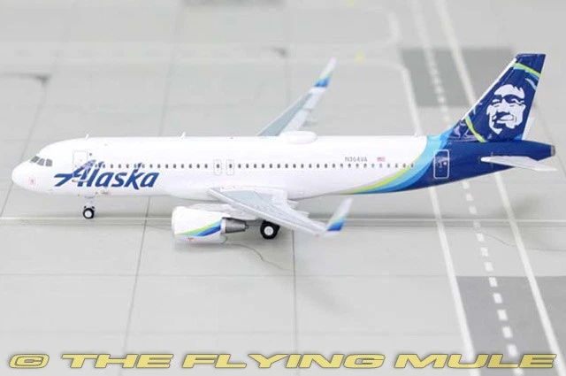Panda Models 1:400 A320 Alaska Airlines N364VA - Imagem 1 de 1