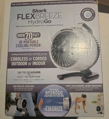 Shark FlexBreeze HydroGo Ultra-Powerful Portable Fan Mists Indoors and Outdoors - Image 1 of 4