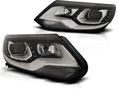 LED Tagfahrlicht Scheinwerfer für VW Tiguan Facelift 06/11-15 schwarz - Bild 1 von 4