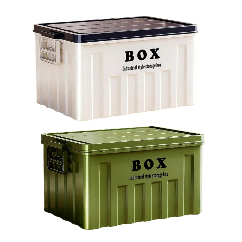 Lidded Storage Bin Tote Car Trunk Organizer Stackable Large Capacity Storage Box - Image 1 of 1