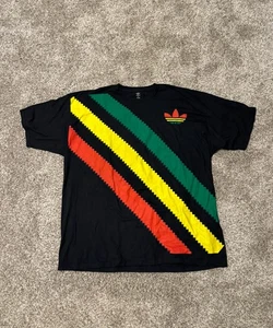 Adidas Originals 3 Stripe Rasta Graphic T-Shirt Men's 2XL - Picture 1 of 7