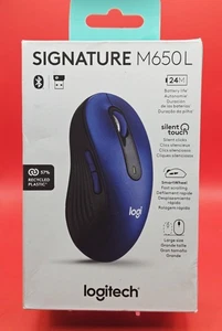 Logitech Signature M650L Wireless Mouse (Blue) Bluetooth, USB - For Large Hands - Picture 1 of 4