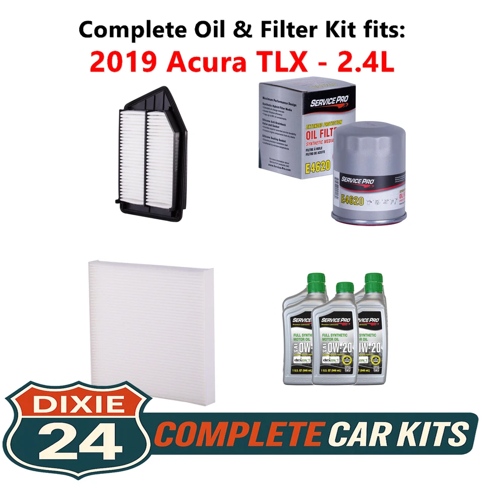 2019 Acura TLX 2.4L Complete Air, Oil & Cabin Filter Kit (0W-20) Foto 1 de 4