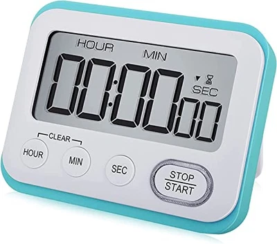 Temporizador de cocina digital alarma fuerte magnética, pantalla LCD grande azul cielo Foto 1 de 4