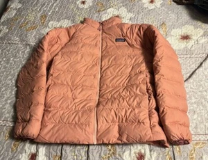 Patagonia Down Jacket Shell XL 14 Kids Youth Unisex Netplus Nylon Pink Full Zip - Picture 1 of 6