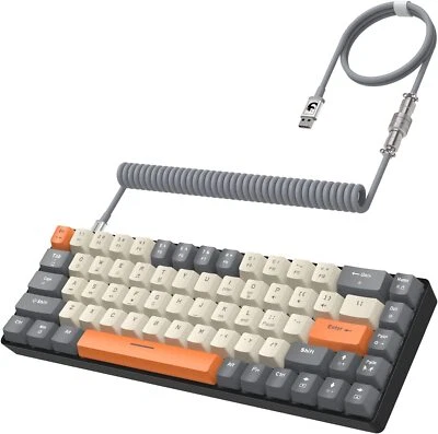 60% Gaming-Tastatur,68 Tasten,Kompakte,Kabelgebundene,Mechanische Mini-Tastatur - Bild 1 von 4