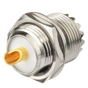 2X RF Coax Connector UHF Female SO-239 Bulkhead Jack Mount Straight RF Connector - Picture 1 of 4