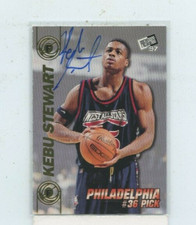 KEBU STEWART 1997 Press Pass Basketball Double Threat Auto Autograph BA5