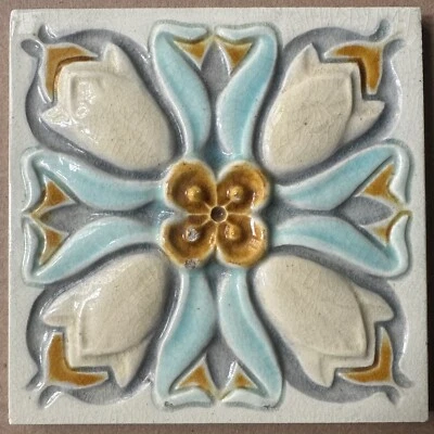 ANTIQUE HEMIXEM BELGIUM - MAJOLICA TILE C1900 - Image 1 of 4