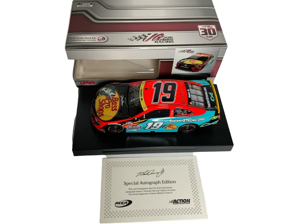 2021 MARTIN TRUEX Autographed #19 Bass Pro Shops Sherry Strong.com 1:24 144 Made - Image 1 of 4