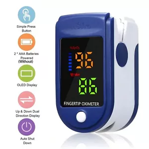 Heart Rate Monitor Oximeter Blood Oxygen SpO2 Finger Pulse Saturation Meter UK - Picture 1 of 12