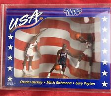 🔥 1996 STARTING LINEUP USA Basketball Barkley Payton Richmond w/ Acrylic Case