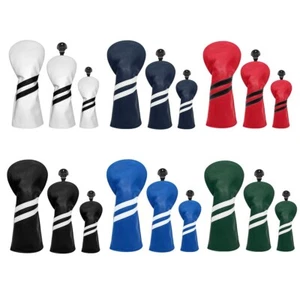 3pcs Multi-Color Classic Stripe Design Golf Driver Fairway Wood Hybrid Cover 13H - Picture 1 of 19