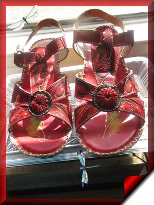 SPRING STEP SANDALS Red Multi Colored Size 7 New W/O Box - Image 1 of 4