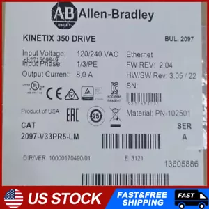 Nuevo Allen Bradley 2097-V33PR5-LM AB Kinetix 350 2,0 kW Servo Drive 2097 V33PR5 LM - Imagen 1 de 4