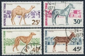 Chad 271-274, CTO. Michel 592-595. Farm animals 1972.Dromedary, Horse, Dog, Goat - Picture 1 of 1