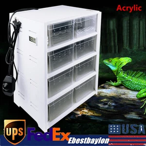 8 Grid White Reptile Enclosure Cage Lizard Pet Snake Terrarium Tank Breeding Box - Picture 1 of 11