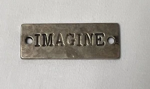 DOGEARED STERLING SILVER 925 - “IMAGINE” CHARM FOR BRACELET OR NECKLACE - Picture 1 of 4