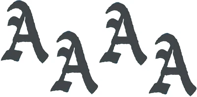 Black Old English Letter A Patch Embroidered Cut out Iron on (1 1/8") Lot of 4 - Image 1 of 3