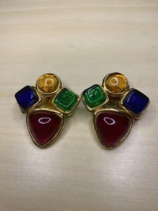 RARE 25 Chanel Paris 1980’s Maison Gripoix Clip On Earrings SJ-2 - Picture 1 of 5