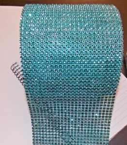 Rete Decorazione Torta Strass Effetto Cristallo Diamonte Verde Schiuma Mare 24 Fila 1m - Foto 1 di 1