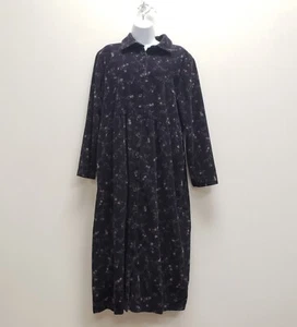 Vintage Talbots Womens Corduroy Midi Dress Size 16 Button Up Floral Cottagecore - Picture 1 of 11
