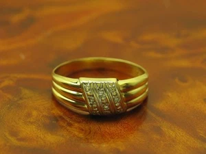 Anillo de oro amarillo de 18kt 750 con relleno de diamantes / 2,1g / RG 58 - Imagen 1 de 6