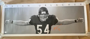 Brian Urlacher Signed 40x15 Bear Hug Poster autograph Chicago Bears Beckett HOF - Picture 1 of 4