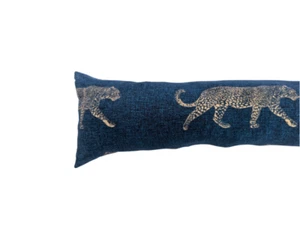 Teal Green Gold Leopard Door Draught Excluder Weighted Wind Blocker 90cm - Picture 1 of 2