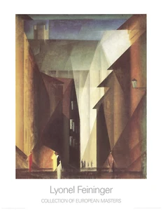LYONEL FEININGER Church view 35.5" x 27.5" Poster 1988 Expressionism Brown, Blac - Picture 1 of 1