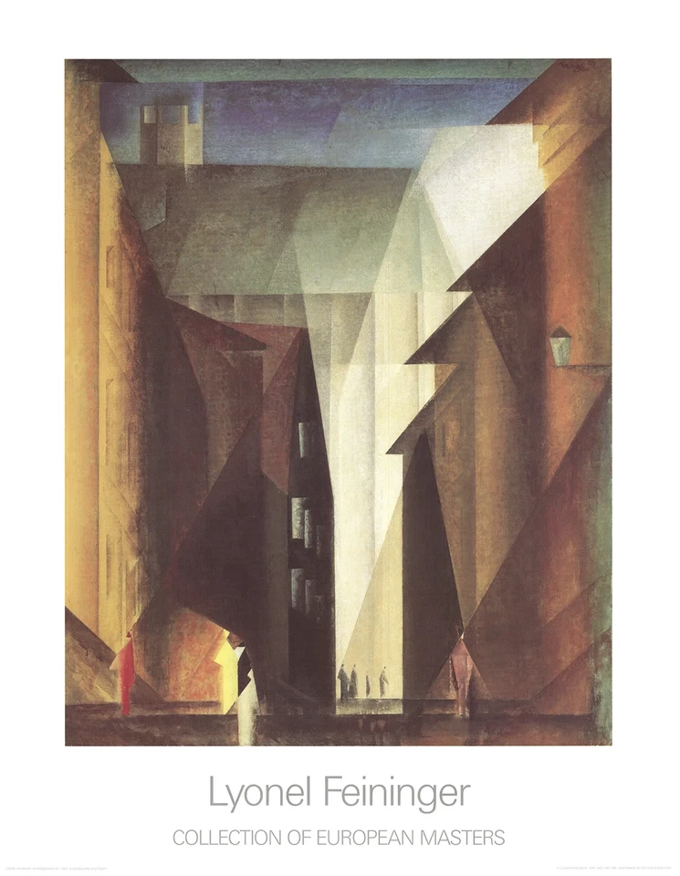 LYONEL FEININGER Church view 35.5" x 27.5" Poster 1988 Expressionism Brown, Blac - Image 1 of 1