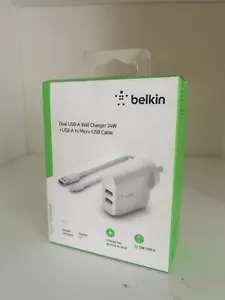 Dual USB-A Wall Charger 24W + USB-A to Micro-USB cable - Picture 1 of 4