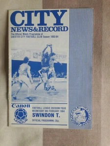 CHESTER v SWINDON TOWN 1983/84 season. Division Four 8th February 1984. Unmarked - Picture 1 of 2