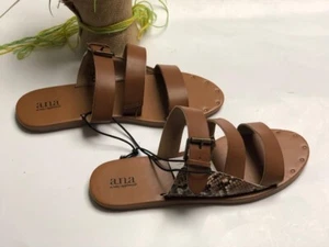 A.N.A. Erie Buckle Slip On Slides Flat Sandals Shoes brawn still gladiator 9.5 - Picture 1 of 5